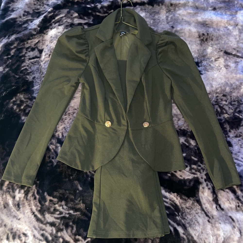 Chic Dark Green Women's Pantsuit